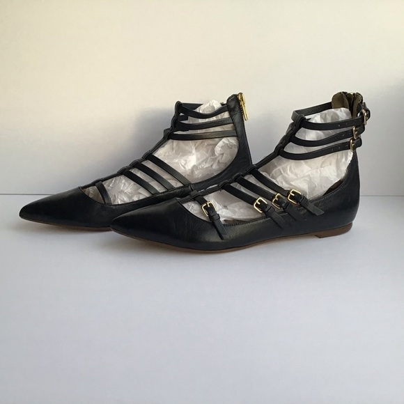 New J Crew T-strap cage flats in Navy - Picture 2 of 3